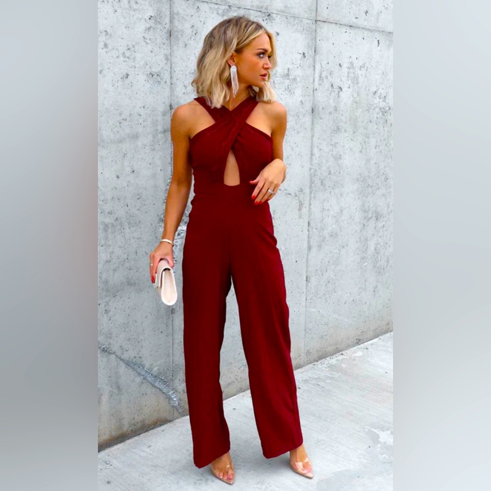 That’s a more lace trim cut out jumpsuit